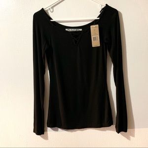 Michael Stars ribbed Reversible off the shoulder